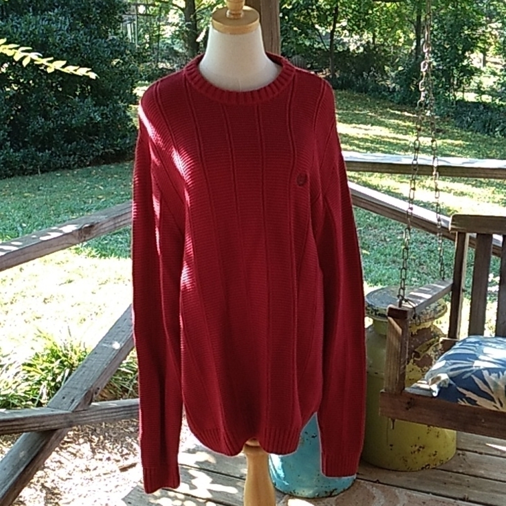 Mens Chaps XL red crew neck sweater